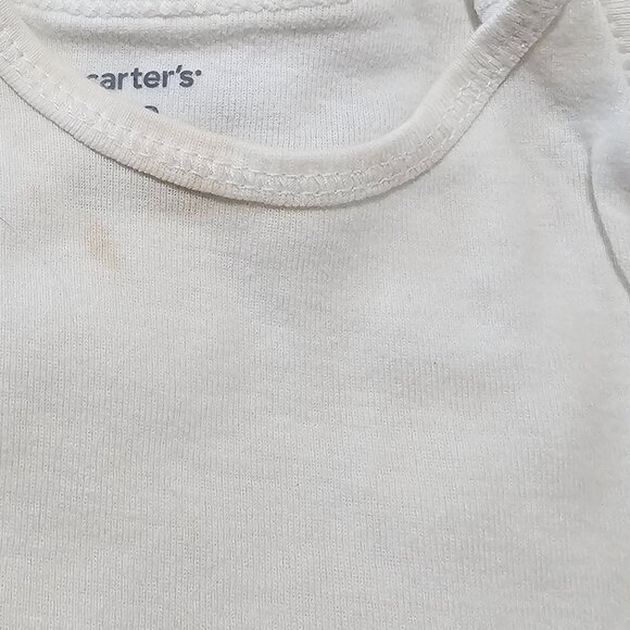 Carter's Baby Boy 4 Piece Short Sleeve White Bodysuits 12M - Picture 7 of 7